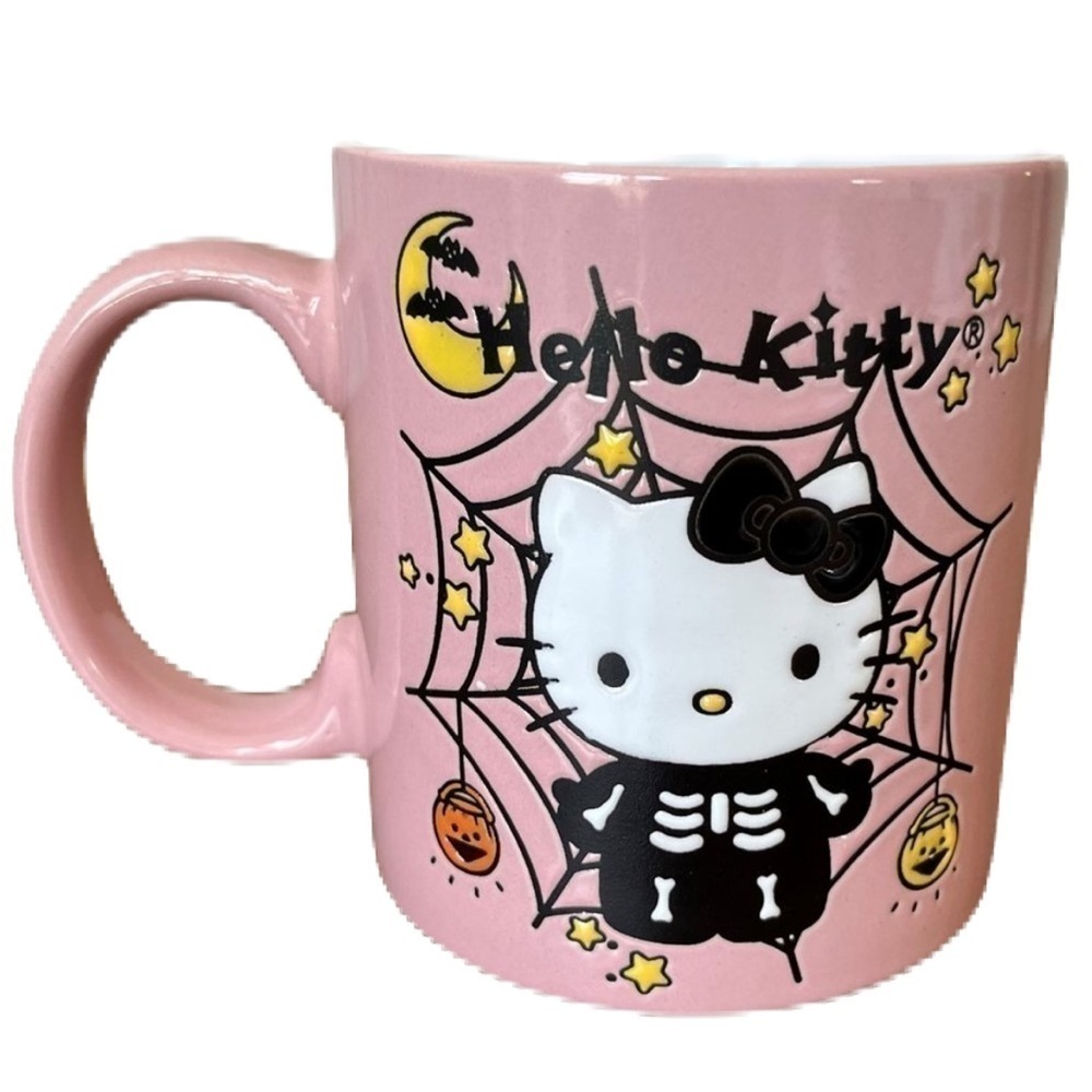Hello Kitty Halloween Pink Coffee Mug Spider Web Cup